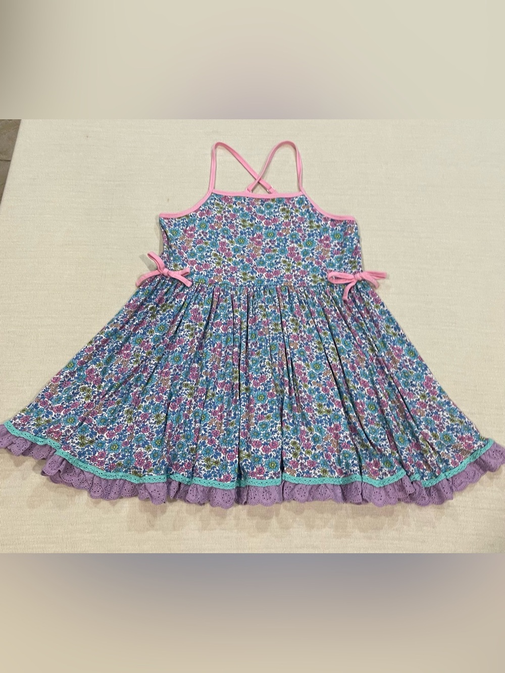 Love + Grow Clothing Co. Retro Floral Bamboo Tunic Dress Top - Girls Size 12Y
